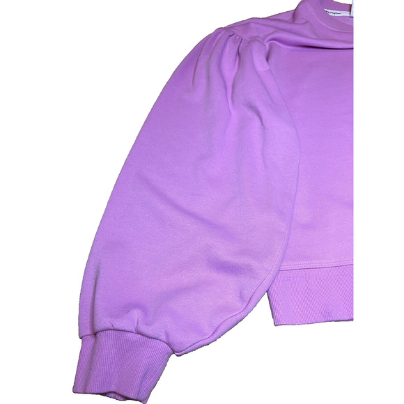 Champion Sweatshirt Women's Small Pink Pullover Crew Neck Puff Sleeve Athletic - Picture 7 of 12